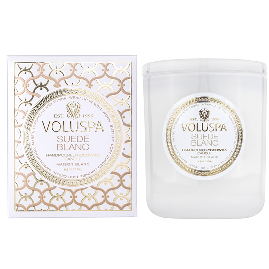 Voluspa Suede Blanc Classic Boxed Candle 60h