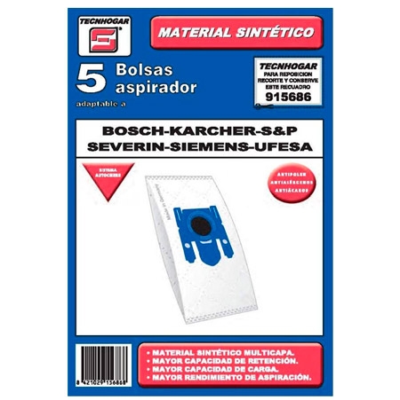 ecnhogar Bosch/Karcher/Severin/Ufesa Dammsugarpåsar - 5 st