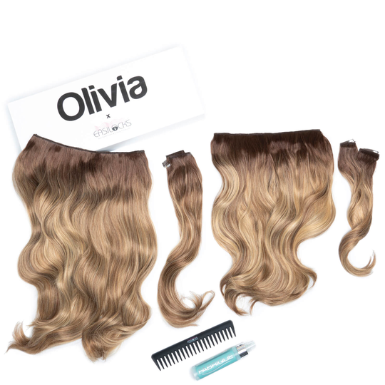 Olivia X Easilocks Wavy Collection (Various Options) - Biscuit Balayage