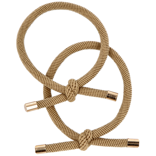 By Lyko 2 pack hårsnoddar med knutdetalj Beige
