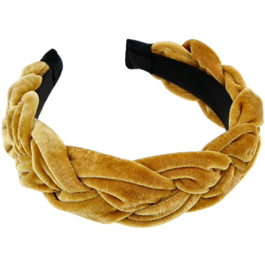 By Lyko Diadem Braided Velvet Mustard