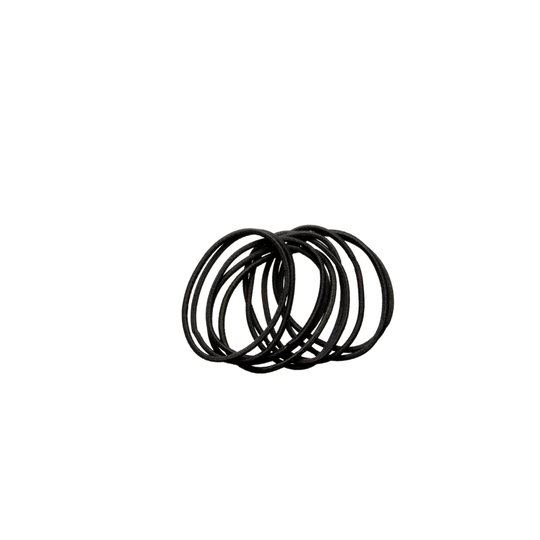 Thin Hair Elastics Black 10-pack