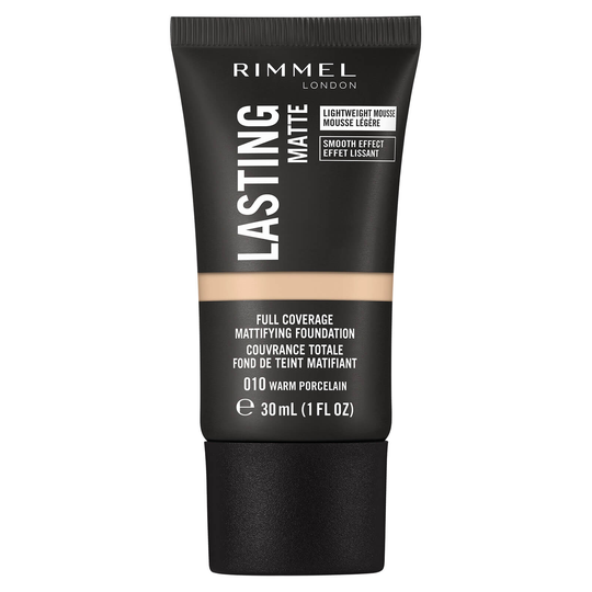 Rimmel London Lasting Matte Foundation 30ml (Various Shades) - 010 Warm Porcelain