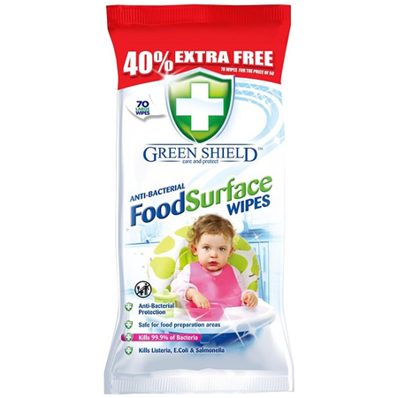 Green Shield Anti-Bac Mat Yta Torkdukar - 70 PCS