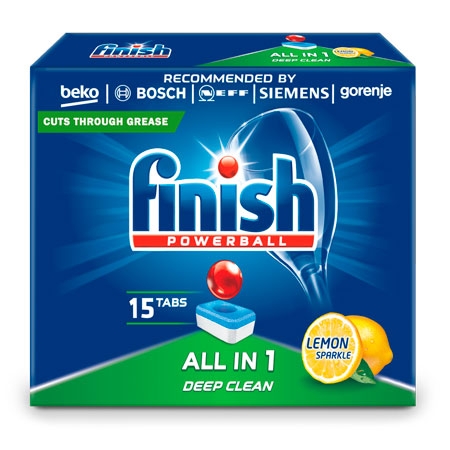 Finish Powerball All in 1 Lemon Diskmedeltabs - 15 stk