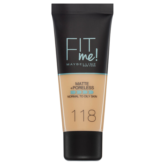 Maybelline Fit Me! Matte & Poreless Foundation 30 ml (olika nyanser) - 118 Light Beige