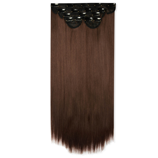 LullaBellz Super Thick 22 5 Piece Straight Clip In Extensions (Various Shades) - Choc Brown