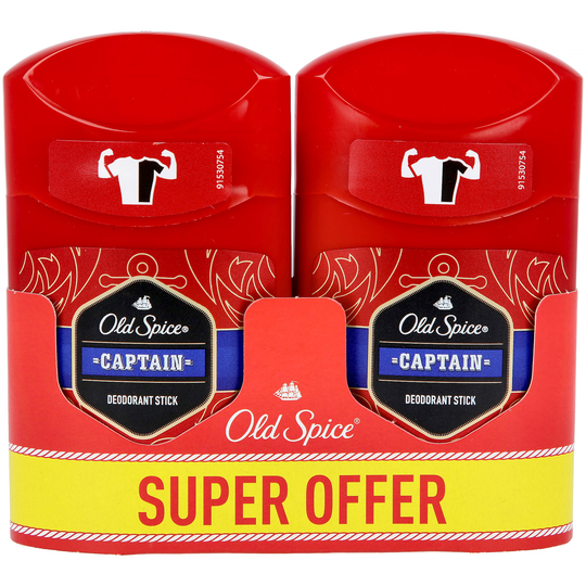 Old Spice Deodorant Stick Captain 2 Pack 100 ml