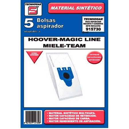 Tecnhogar Hoover/Magic Line/Miele Dammsugarpåsar - 5 st