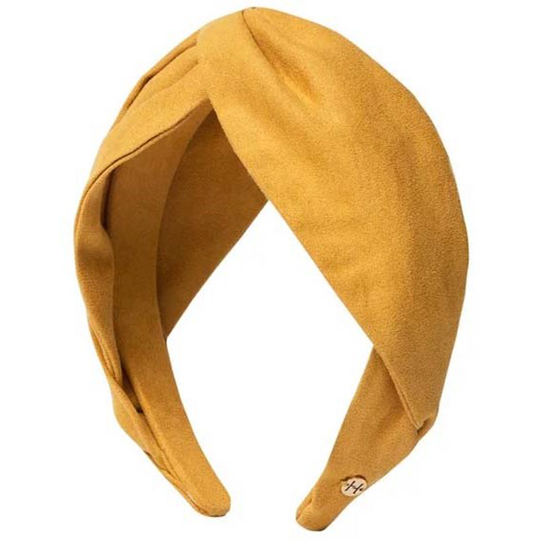 Hermine Hold Suede Knot Head Band Mustard