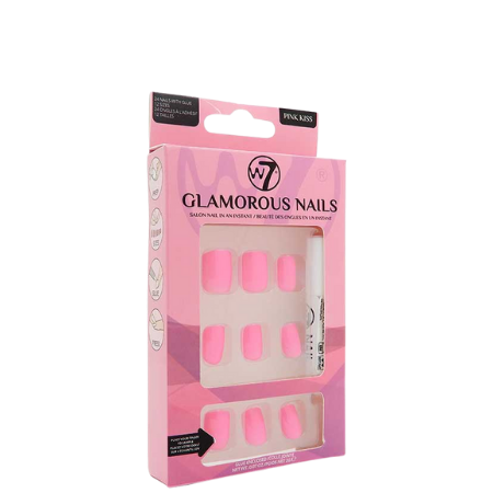 W7 Glamorös Naglar Rosa Puss - 24 PCS