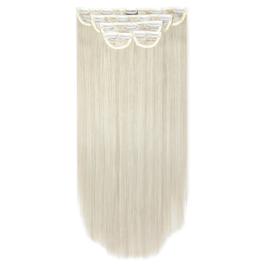 LullaBellz Super Thick 22 5 Piece Straight Clip In Extensions (Various Shades) - Bleach Blonde
