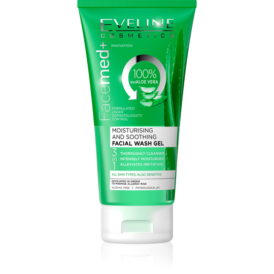 Eveline Cosmetics Facemed+ Moist. And Soot. Facial Wash Gel With Aloe
