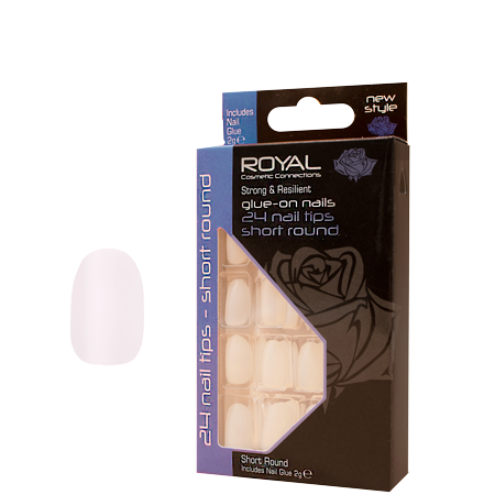 Royal Artificiell Naglar Kort Runda - 24 PCS
