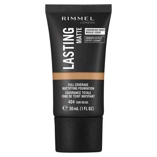 Rimmel London Lasting Matte Foundation 30ml (Various Shades) - 404 Sun Beige