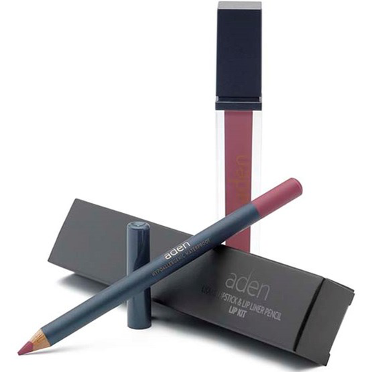 Aden Liquid Lipstick + Lipliner Pencil Set Sugar Chic 33