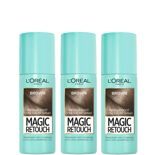 L'Oréal Paris Magic Retouch Medium Brown Root Concealer Spray Trio Bundle