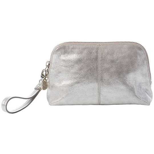 LULU'S ACCESSORIES Make-Up Purse Leather Lux Inox