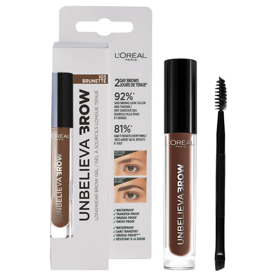 L'Oréal Paris Unbelievabrow Long-Lasting Brow Gel 3.4ml (Various Shades) - 105 Brunette