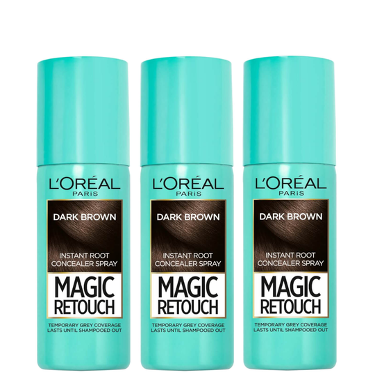 L'Oréal Paris Magic Retouch Dark Brown Root Concealer Spray Trio Bundle