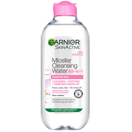 Garnier Micellar Water Facial Cleanser and Makeup Remover for Sensitive Skin 400ml