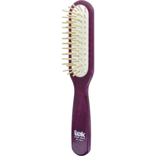 Tek Slim Rectangular Brush With Short Wooden Pins Lacquered Violet