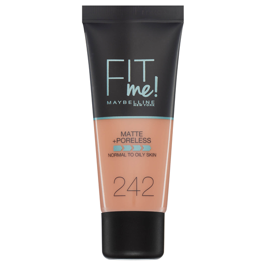 Maybelline Fit Me! Matte & Poreless Foundation 30 ml (olika nyanser) - 242 Light Honey