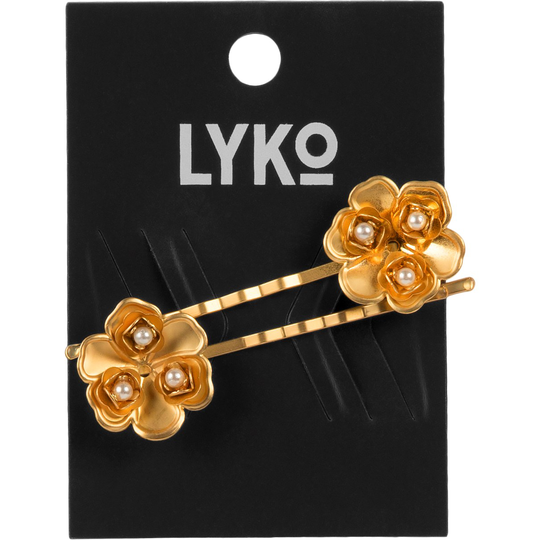 By Lyko Metal Hairpins Flower Gold