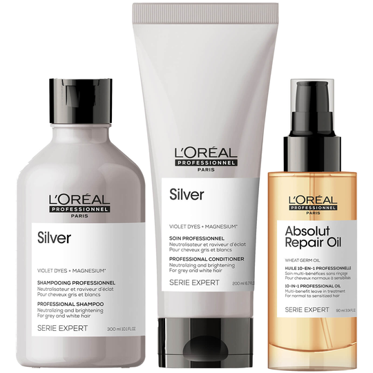 L'Oréal Professionnel Silver Shampoo, Conditioner and Oil Trio
