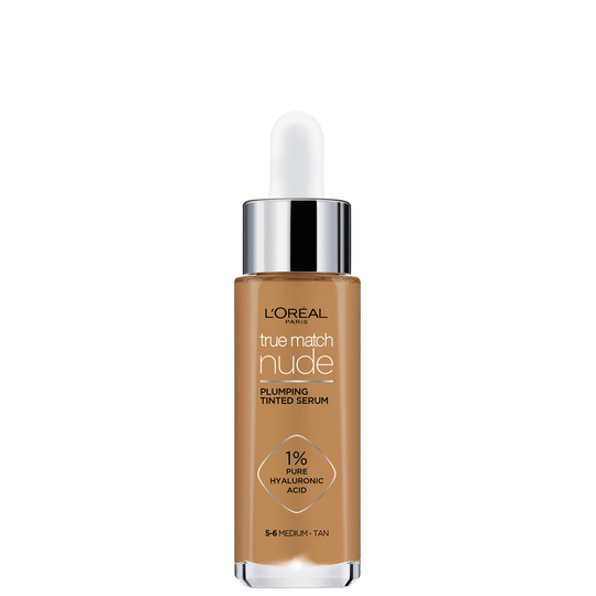 L'Oréal Paris True Match Nude Plumping Tinted Serum (Various Shades) - 5-6 Medium Tan